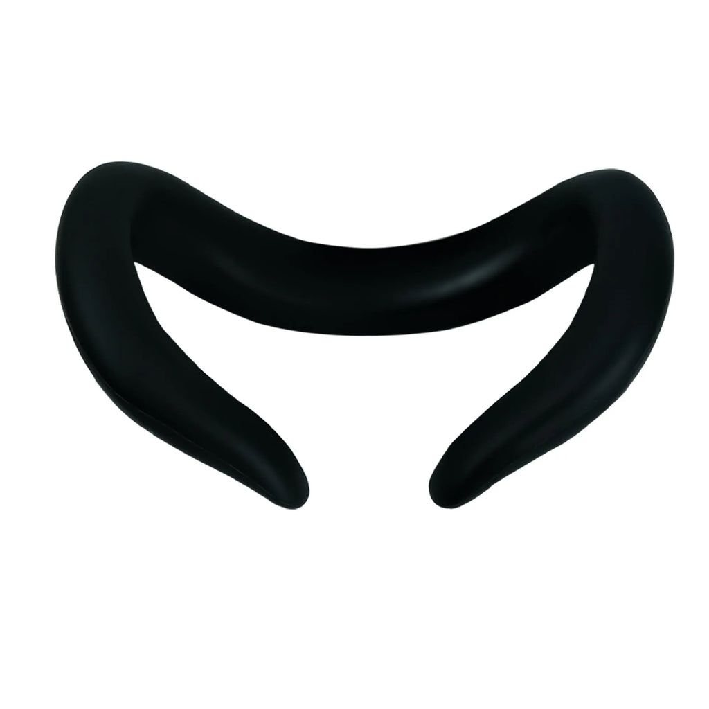 Silicone VR headset face mask replacement in black with clip belt attachment