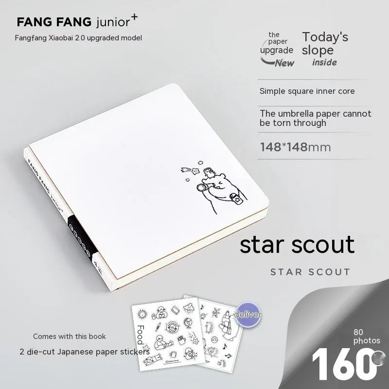 Square checkered notebook with heart diary design in 148x148mm size