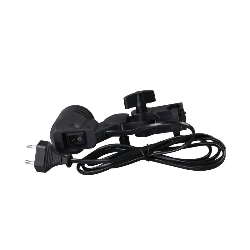 Black reinforced nylon photography lamp holder with E27 port and adjustable umbrella bracket