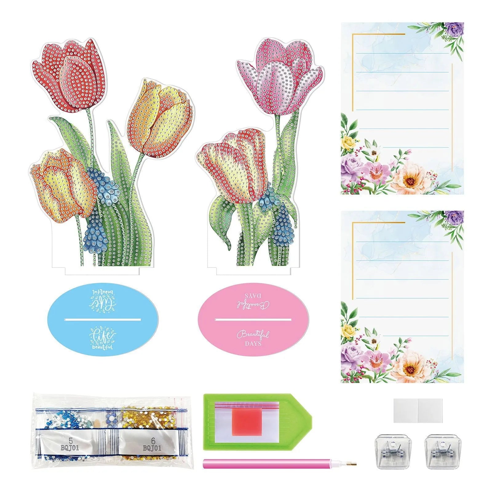 American-style handmade diamond painting desktop note clip decorative set with frameless construction