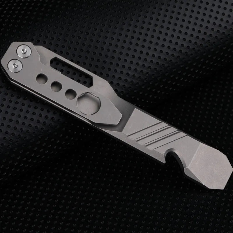 Titanium alloy TC4 multi-function crowbar screwdriver bottle opener in gun grey or stone wash, 41g