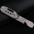 Titanium alloy TC4 multi-function crowbar screwdriver bottle opener in gun grey or stone wash, 41g