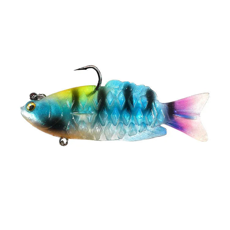 100mm soft shad bait in PVC with 3D bionic eye and rhombic body for bass fishing