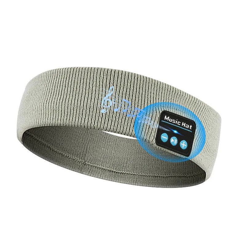 Bluetooth 5.4 sports headband in black with removable washable band and storage bag