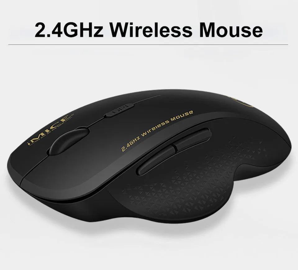 2.4G wireless 6-button mouse for laptop, 113x80x48mm, in Obsidian Black, Ruby Red, or Black Iron Grey