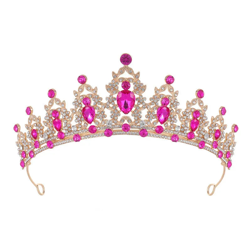 Baroque style bride headdress crown with rhinestone detailing in alloy metal