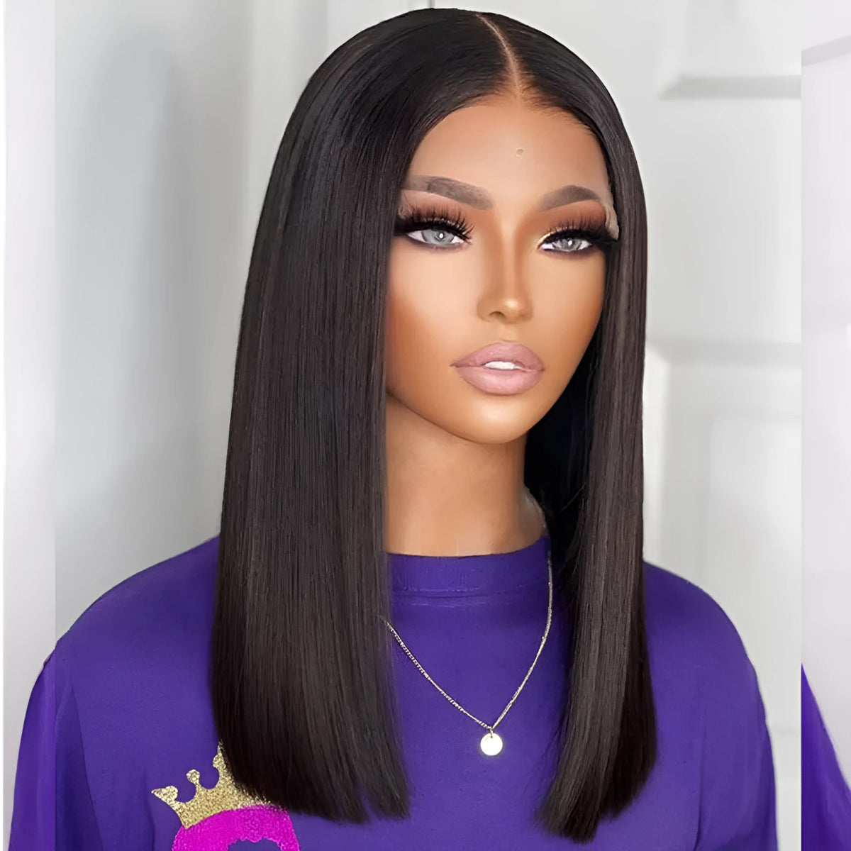 Double drawn bone straight human hair wig, 16 inch, 100% pure Chinese hair, hot dyeable