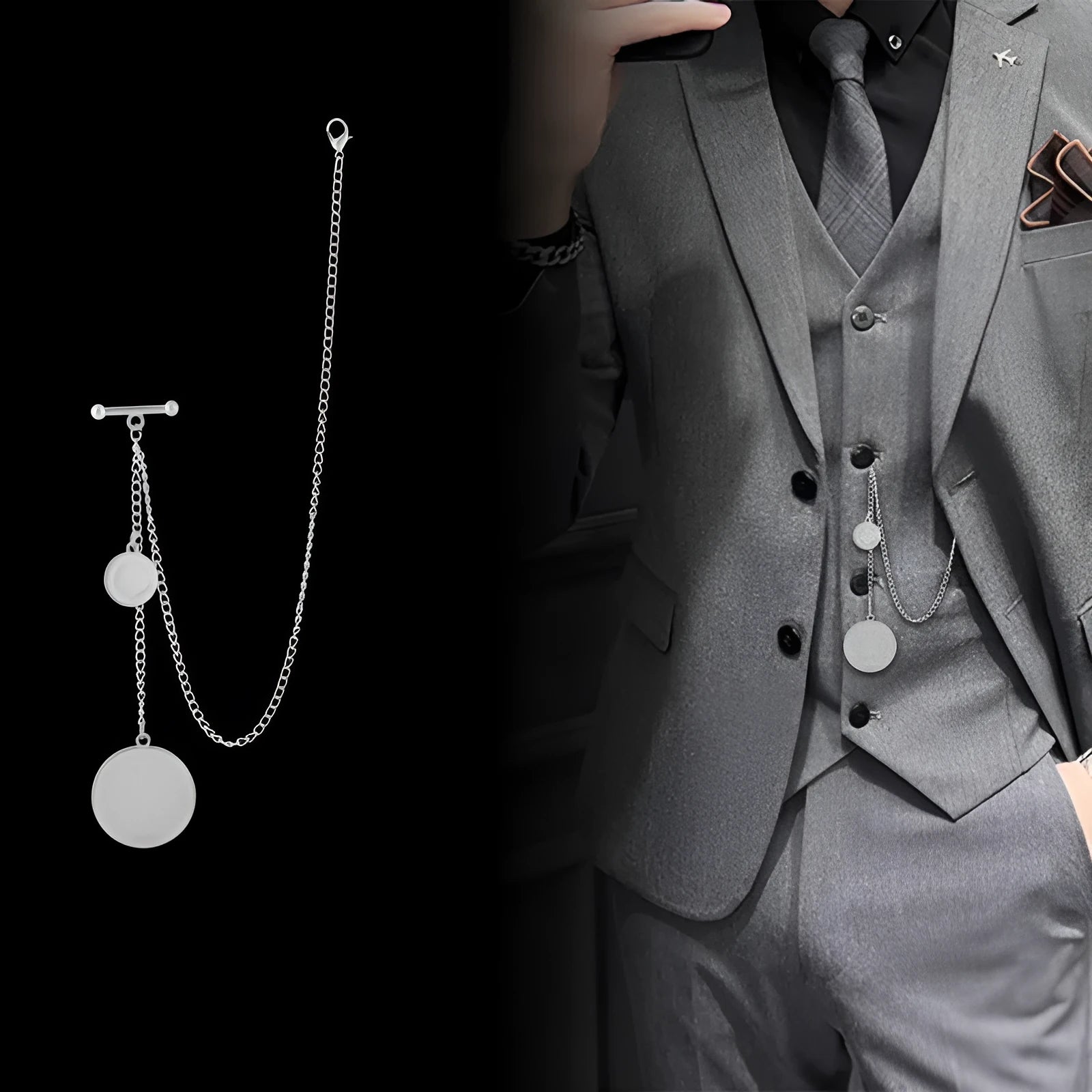 Alloy waist chain in gold with geometric brooch-style design and electroplated finish