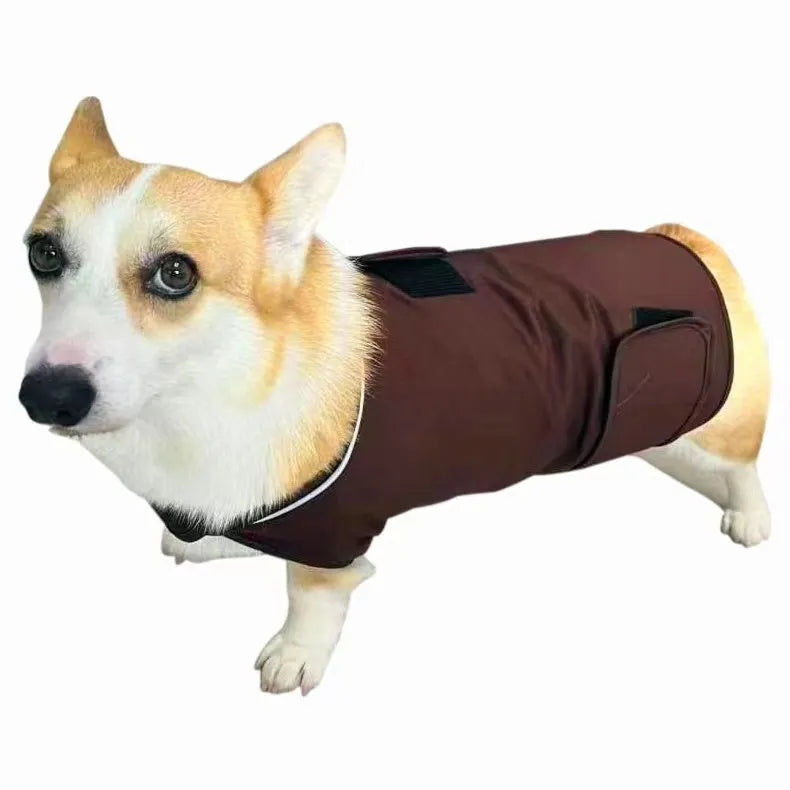 Dog wearing calming anxiety relief tank top in cotton blend fabric