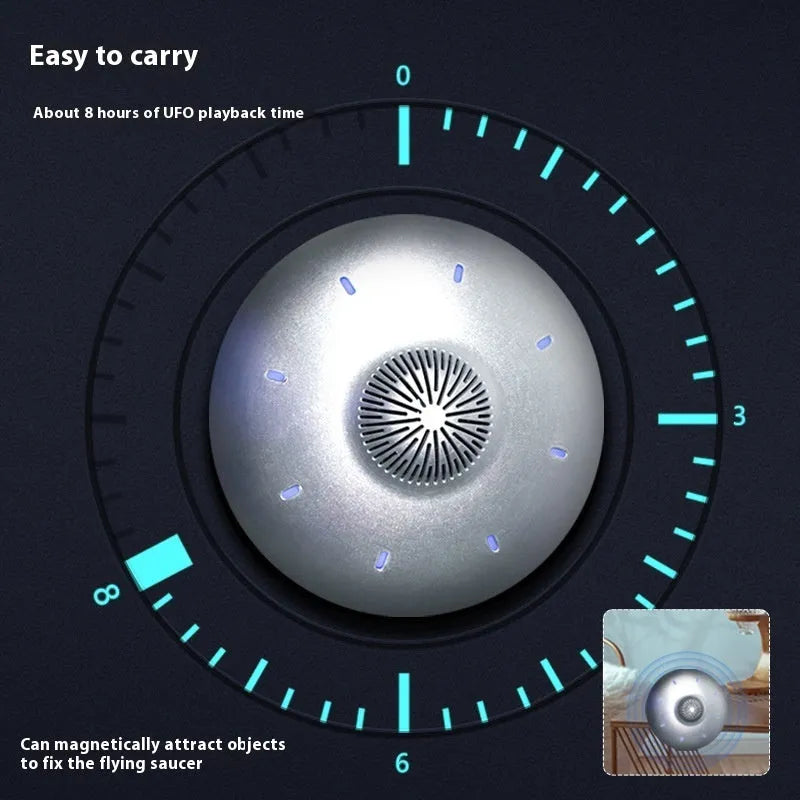 Automatic lifting magnetic levitation Bluetooth speaker floating above its base