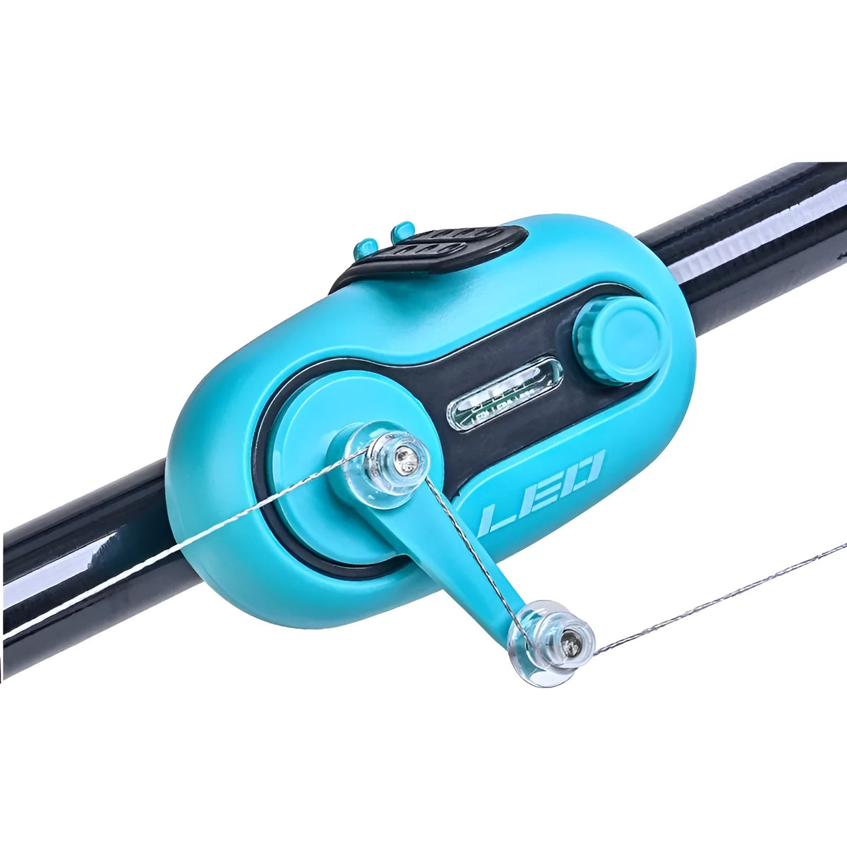 Automatic night fishing rod alarm with signal lamp, blue or black wheel or rocker style