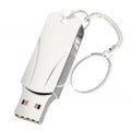 Metal swivel USB flash drive 40x15x8mm with USB 2.0 connector, shown in silver or grey