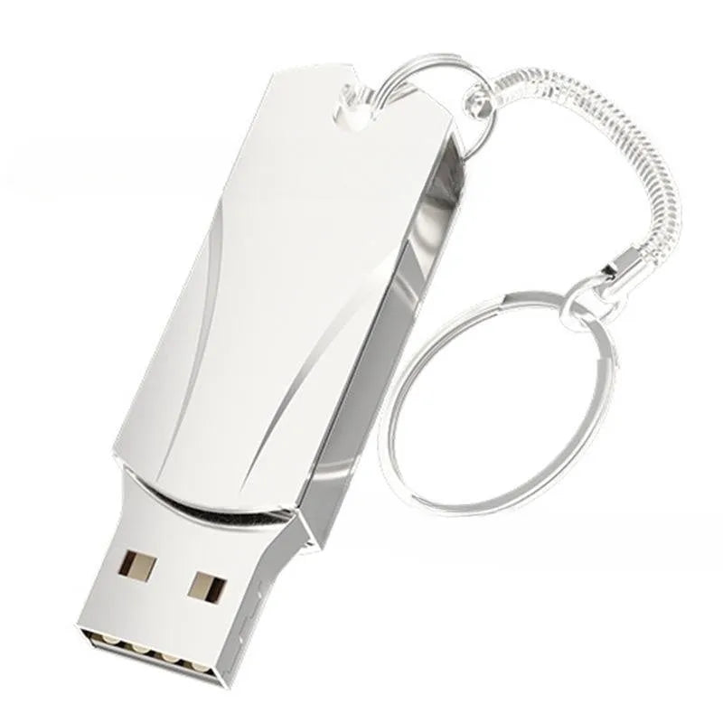 Metal swivel USB flash drive 40x15x8mm with USB 2.0 connector, shown in silver or grey