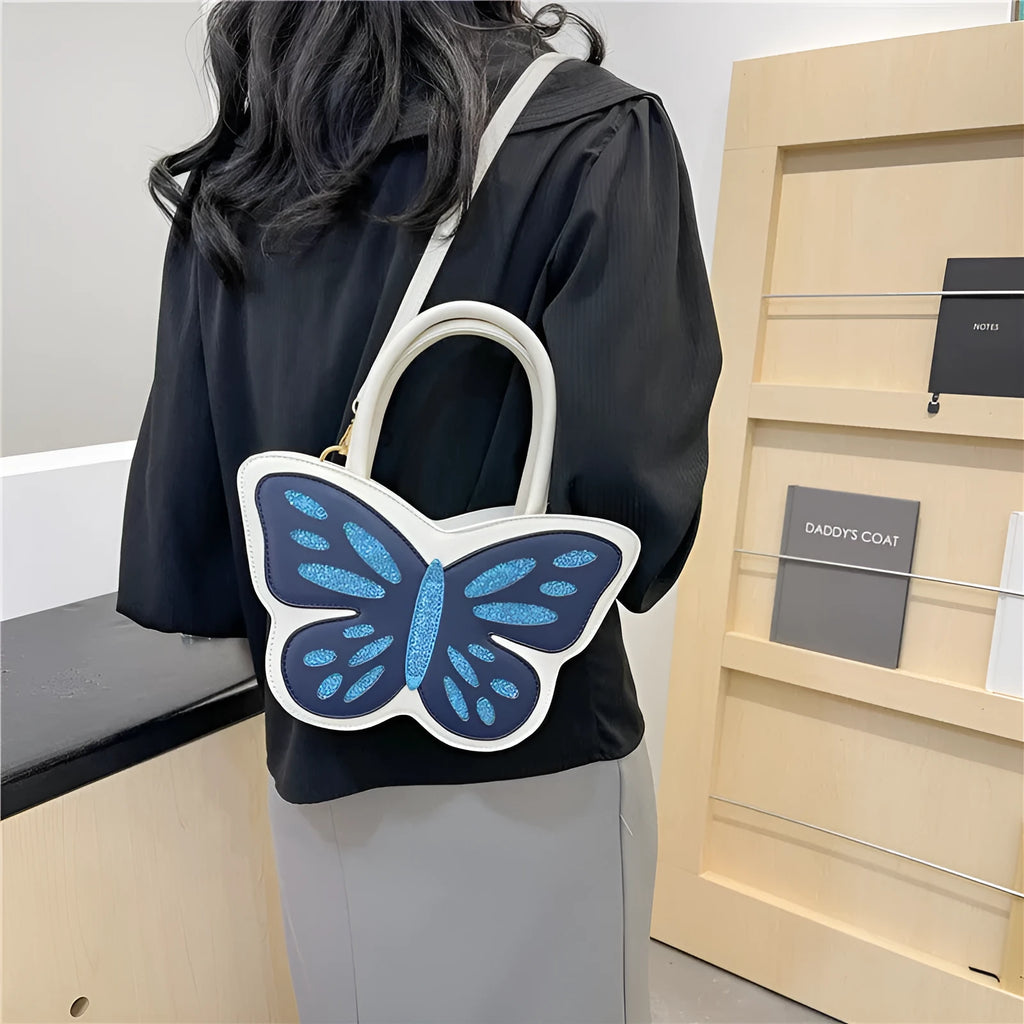 Small square crossbody bag in PU leather with contrast detailing