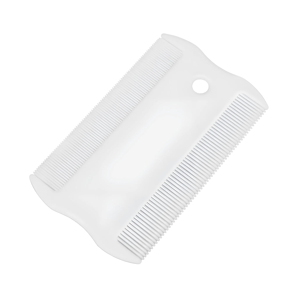 Double-sided plastic flea comb for pets measuring 5cm with dense teeth for flea removal and facial grooming