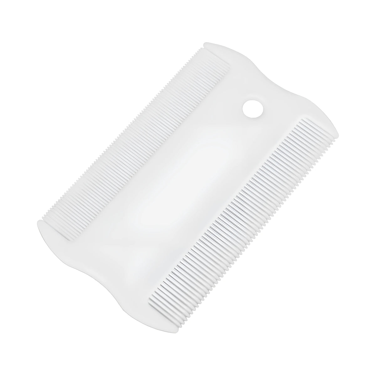Double-sided plastic flea comb for pets measuring 5cm with dense teeth for flea removal and facial grooming