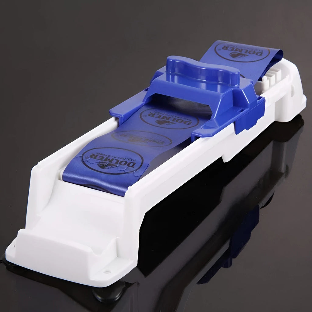 Blue vegetable roll meat roller kitchen gadget 36cm on countertop