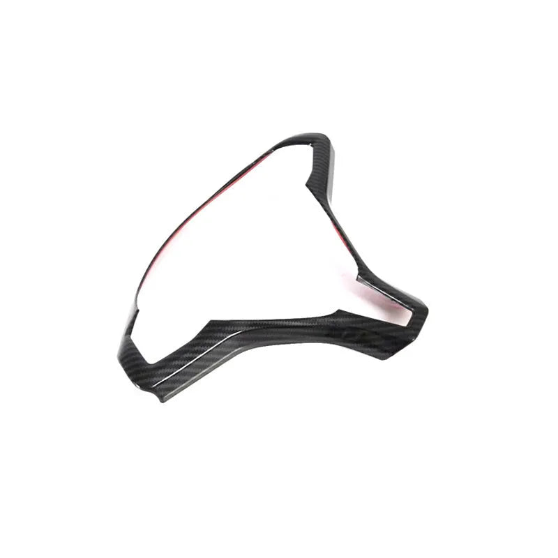 Black carbon fibre colour steering wheel decorative trim frame for Tesla Model S