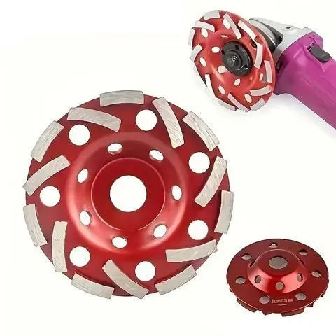 5-inch diamond shaped bowl grinding plate with steel body and diamond segments for stone processing