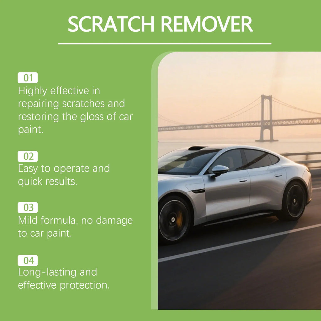 Car scratch recovery cream tube measuring 3.8cm diameter by 16.3cm length with 100g nano coating formula