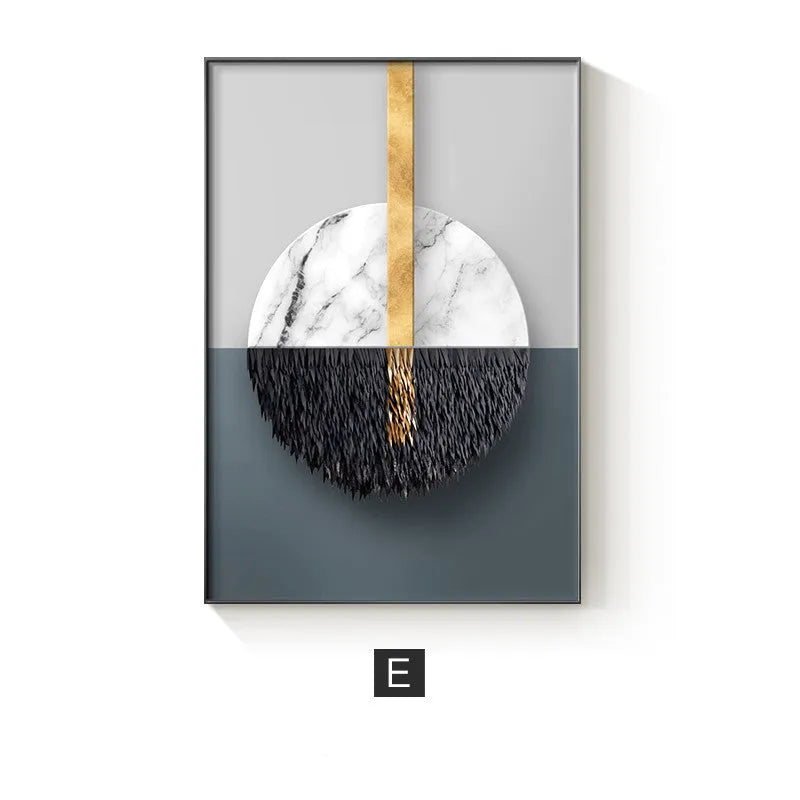 Abstract geometric pattern printed on a canvas wall art poster, available in multiple sizes and design styles.