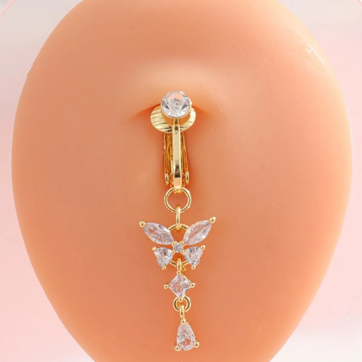 Fake navel ring body jewellery in gold colour option on belly button