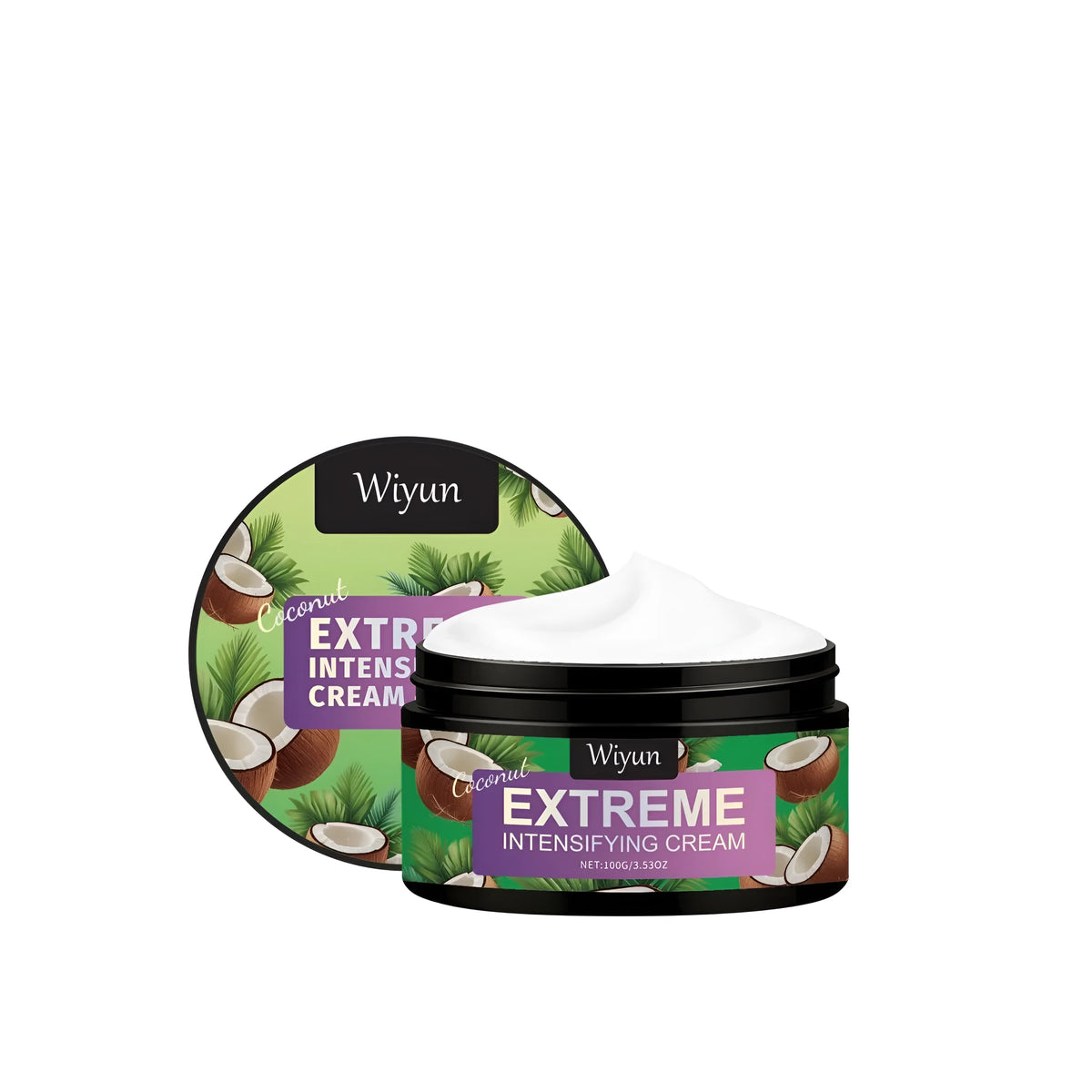 Tube of Coconut Extreme Intensifying Cream, a firm-hold hair styling gel