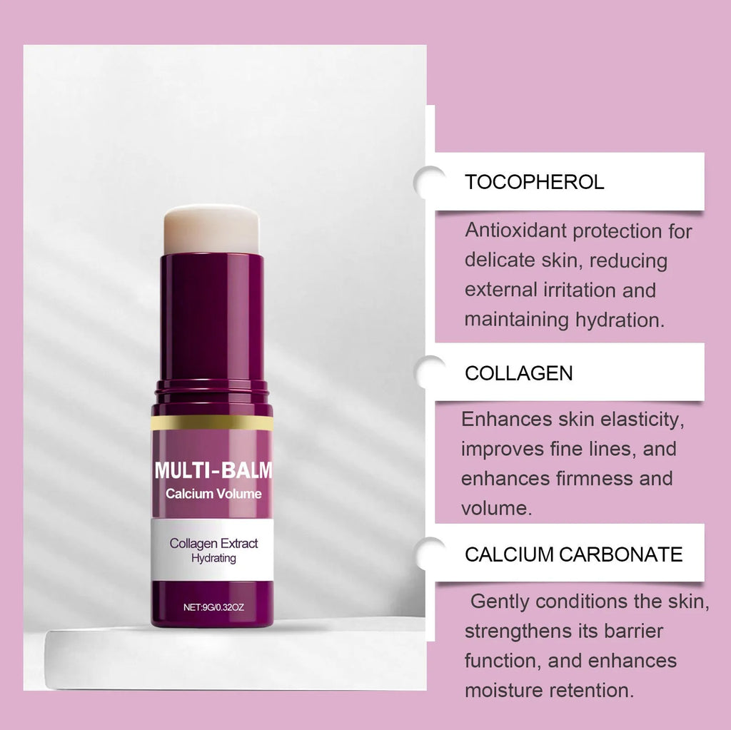 9g moisturising stick with beeswax and collagen, 2.5x10cm twist-up tube for dry skin care