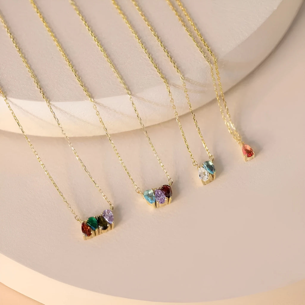 Titanium steel necklace with a single diamond-cut zircon pendant on a chain, shown in silver finish.