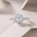 1-carat moissanite wedding ring set in S925 silver with platinum plating, gift box, GRA certificate