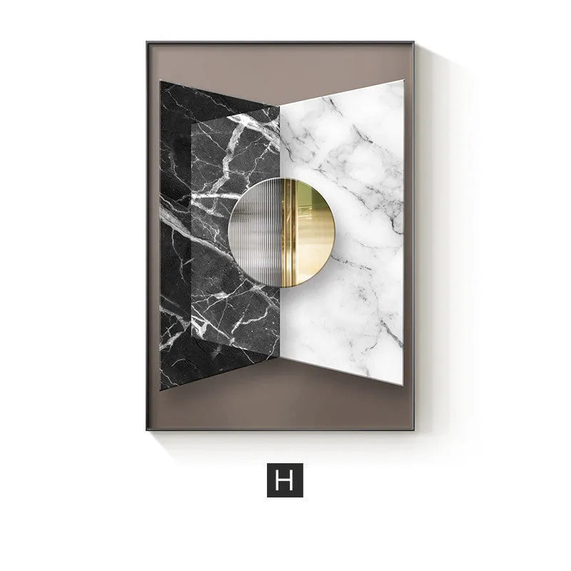 Abstract geometric pattern printed on a canvas wall art poster, available in multiple sizes and design styles.