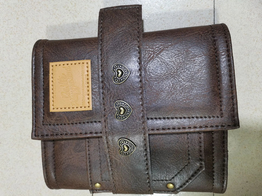 Brown A7 notebook with retro leather buckle and loose-leaf binding