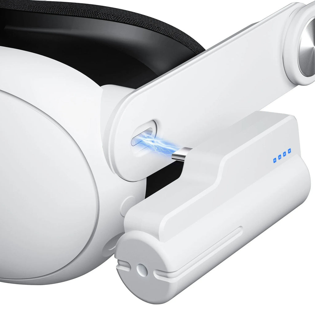 Head-mounted ABS power bank for VR and gaming with USB connection, Q2 or Q3/3S fast charge option