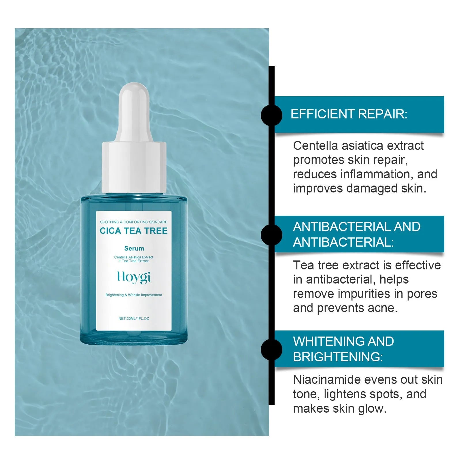 30ml Centella Asiatica firming care solution bottle for facial hydration and moisturising
