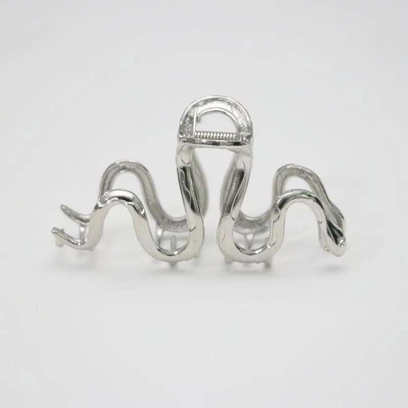 Slytherin serpentine metal hair clip barrette 10.5cm length in silver or gun black electroplated finish