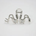 Slytherin serpentine metal hair clip barrette 10.5cm length in silver or gun black electroplated finish