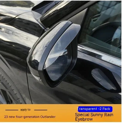 23 New Outlander window deflector 6-piece set in Black Warrior style installed on vehicle