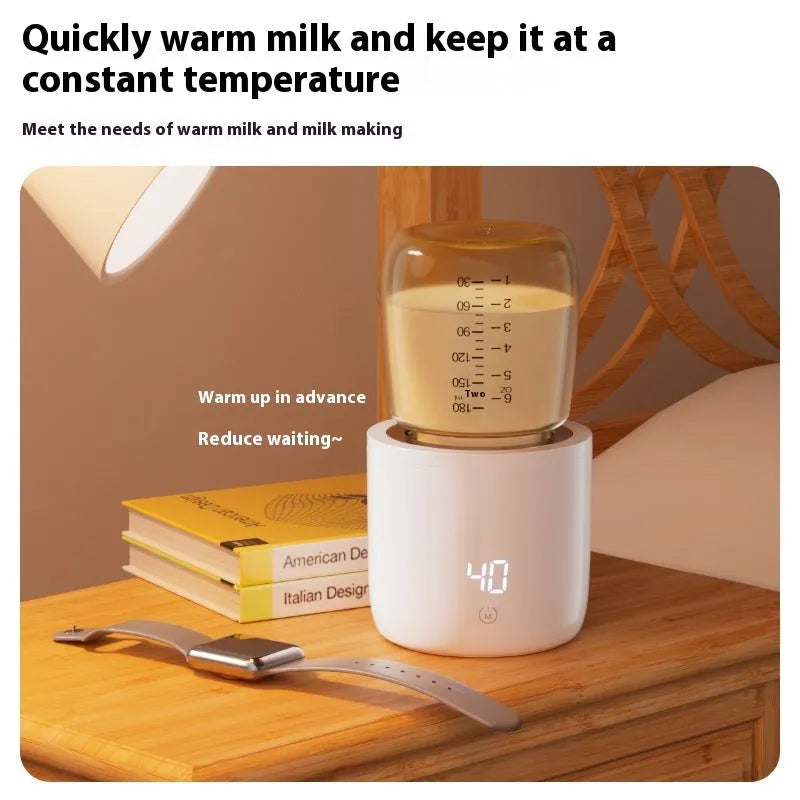 White stainless steel milk warmer with automatic heating function and USB power