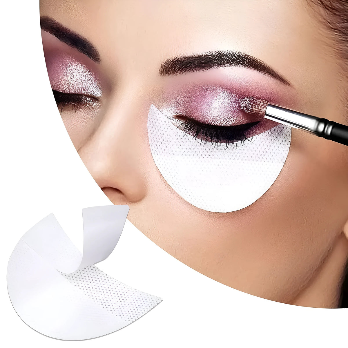 Pack of half moon eyeshadow shields, self-adhesive under-eye pads for eyeliner and makeup, 20 to 50 pieces