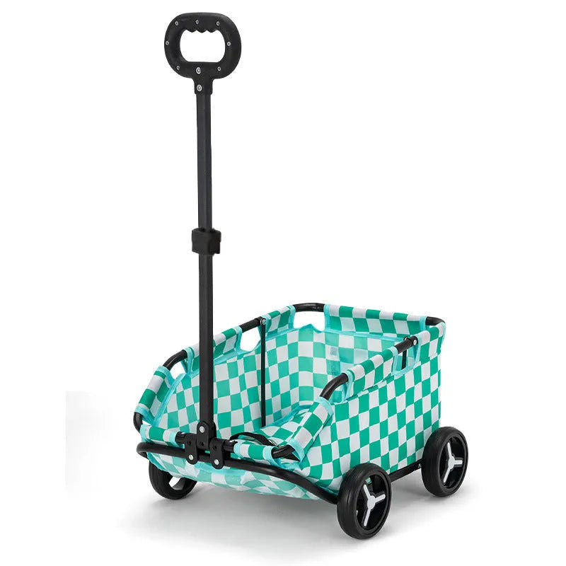 Foldable pet stroller for dogs and cats, Oxford cloth and metal, 35x51x31cm, in black, dark grey, pink, red, or green.