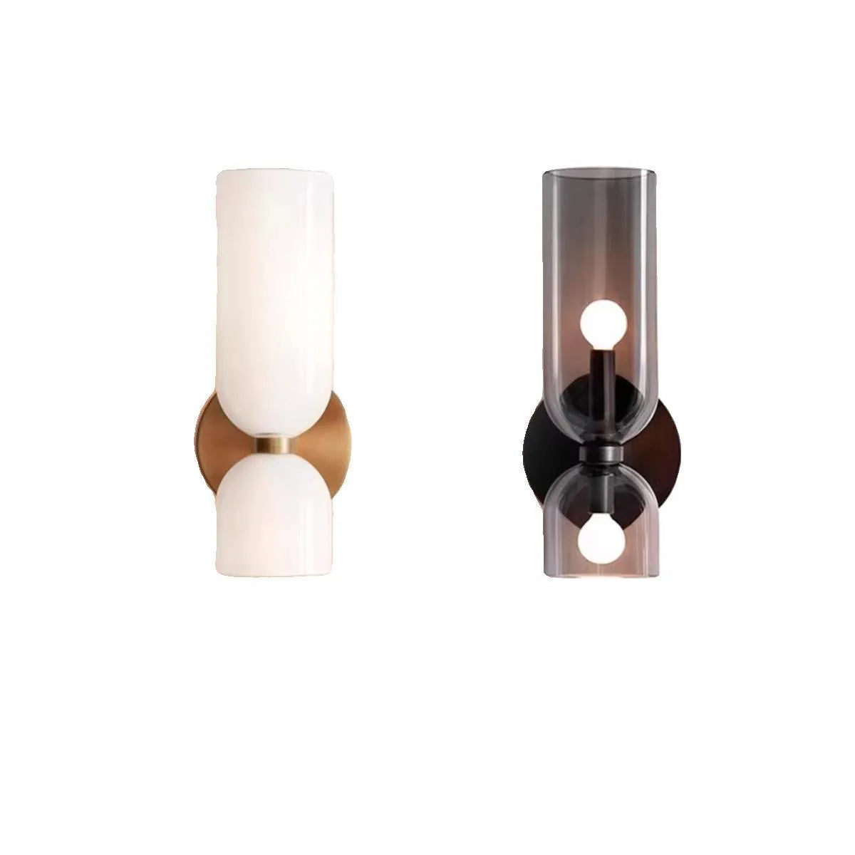 Glass wall lamp in white, blue, or smoky gray, Nordic wall sconce with light source included, 110V to 220V