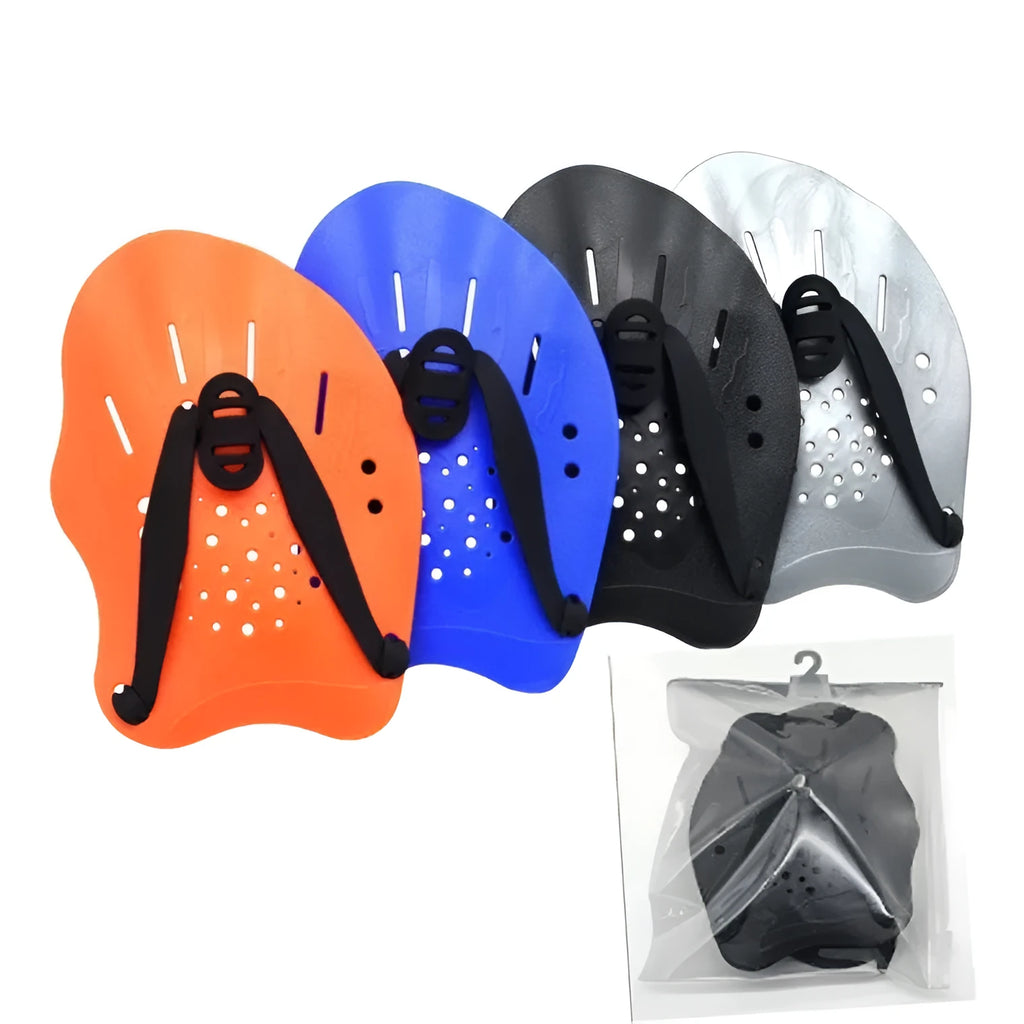 Silicone swimming training paddle gloves in multiple colours for freestyle stroke development