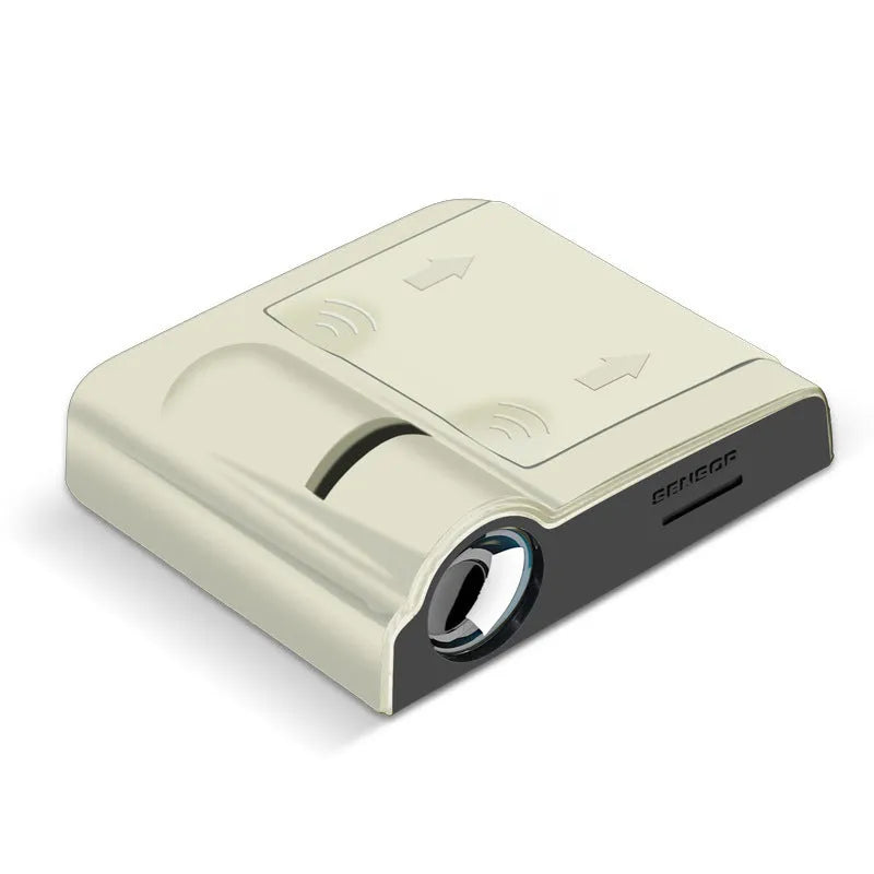 Car decorative projection radium lamp with ABS plastic housing in black colour option showing 6.5cm dimensions
