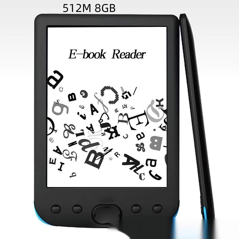 Black 6-inch E-ink screen e-book reader with 16GB storage memory digital reading device