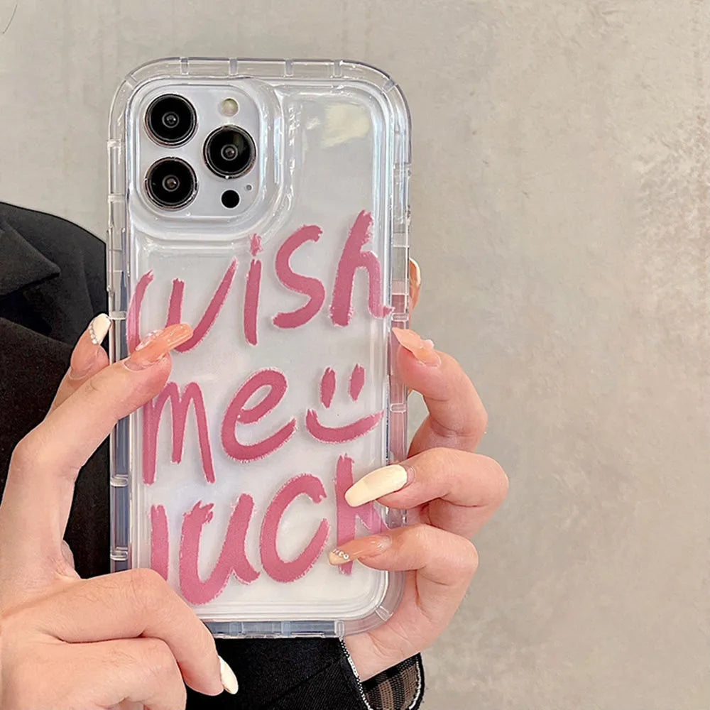 Smiley face TPU anti-fingerprint drop-resistant protective cover for iPhone 12 Pro Max in transparent finish