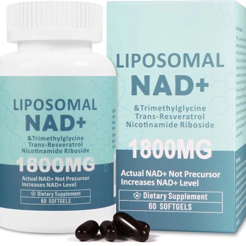 Bottle of nicotinamide mononucleotide NMN gel capsules dietary supplement