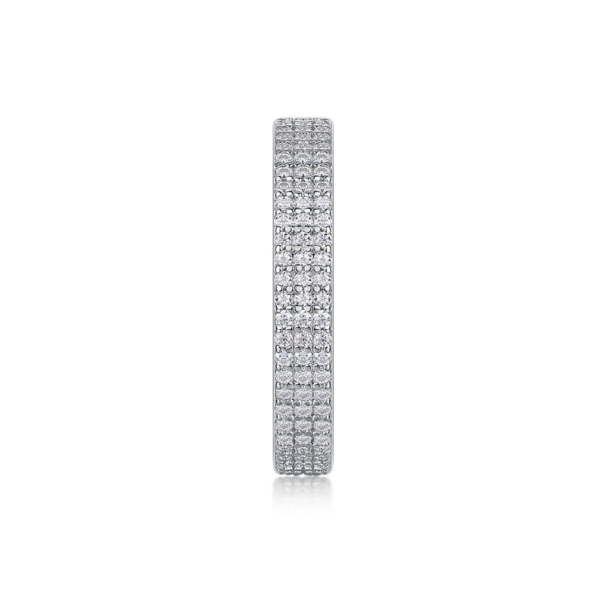 Moissanite wedding ring set with S925 silver platinum plated band and small stone