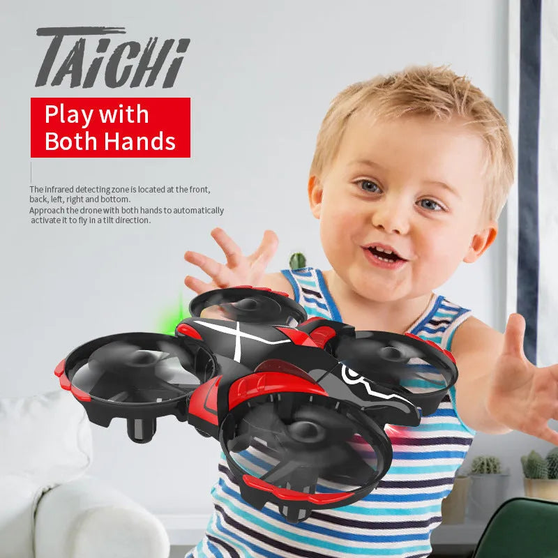 Four-axis mini UAV plastic gesture sensing drone under 30cm for teenagers