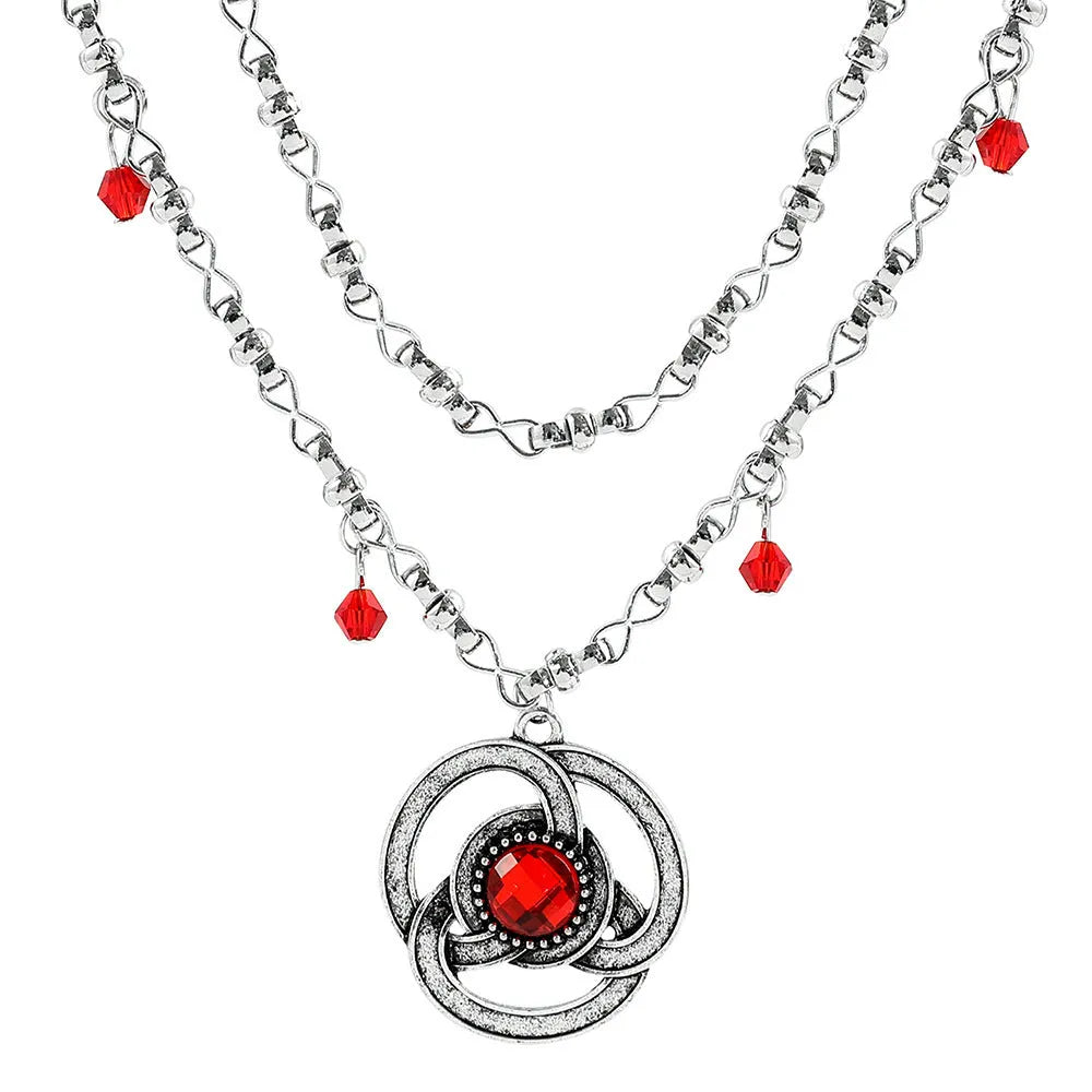 Silver alloy geometric necklace with electroplated finish and 41cm to 50cm circumference