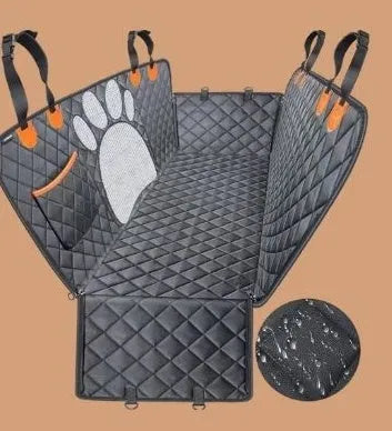 Black machine washable cloth three-in-one pet car travel mat 137x149cm for dogs and cats